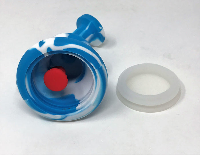 Thick Silicone Unbreakable Detachable 5" Rig Shower Perc. 14mm Male Slide Bowl