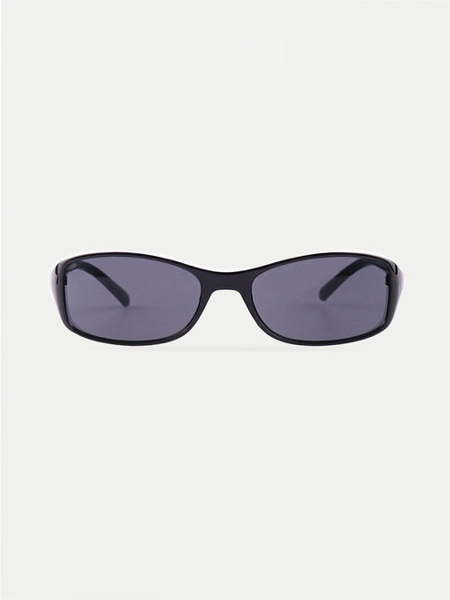 Thin Rectangle Frame Sunglasses | Black-Image 1