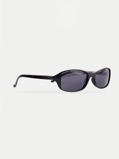 Thin Rectangle Frame Sunglasses | Black-Image 2