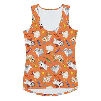 Trick or Treaters alternative tank top with vampire kitties and scattered stars