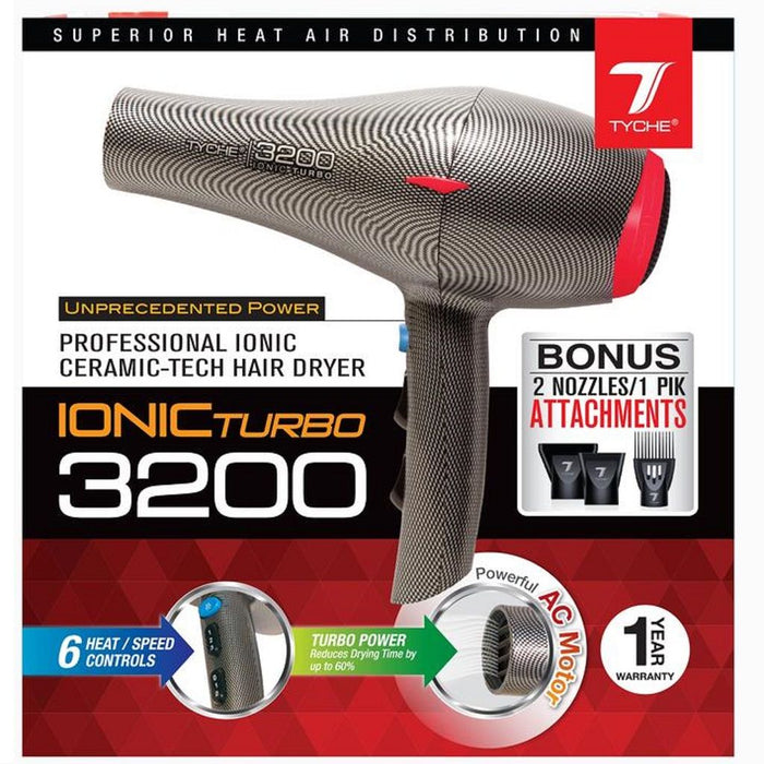 Tyche Ionic Turbo 3200 Hair Dryer # TD-7 - Palms Fashion Inc.