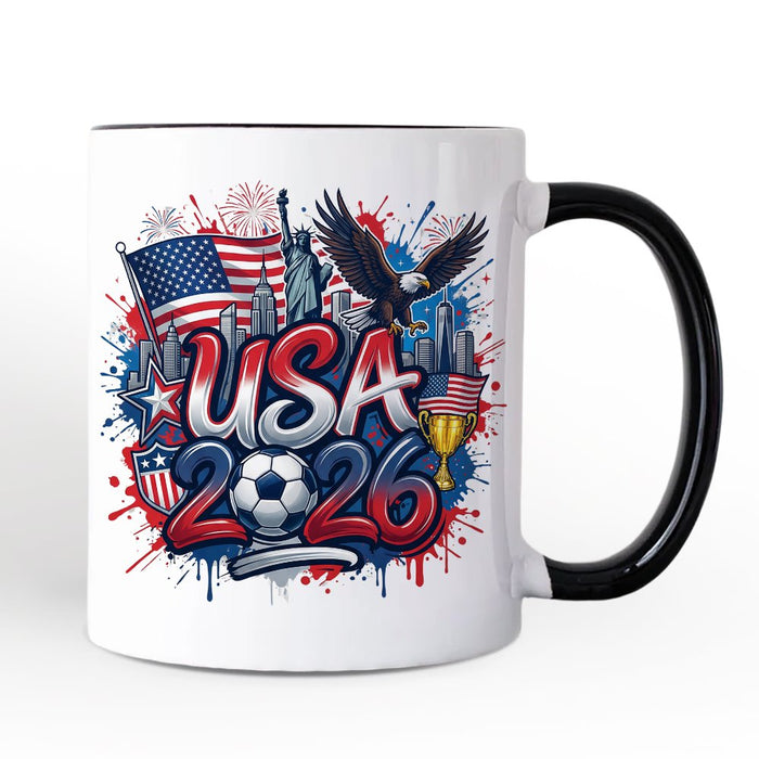 USA 2026 Soccer Cup Global Championship Mug, Football Fans Gift Personalized Ceramic Mug OrnamentallyYou