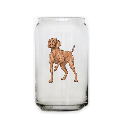 Vizsla Dog Beer Can Glass