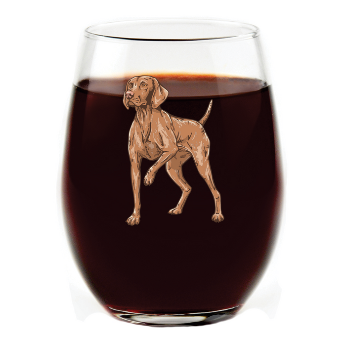 Vizsla Stemless Wine Glass