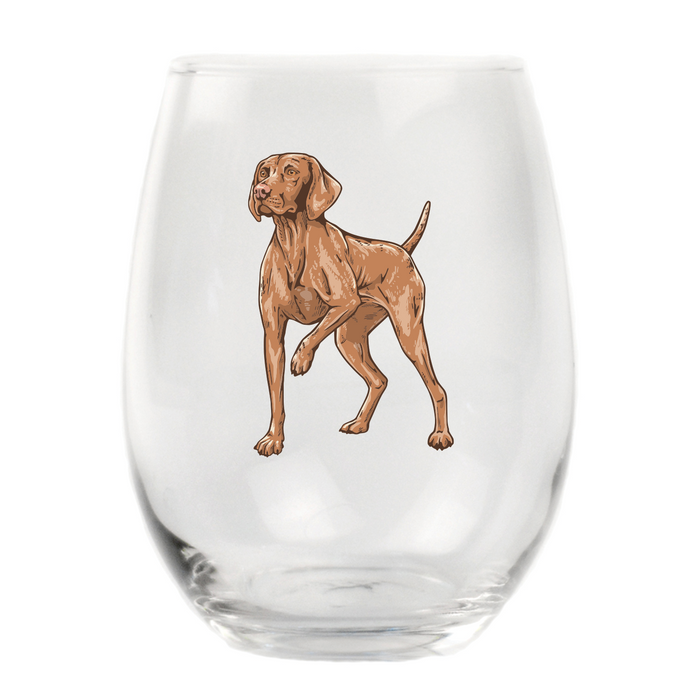 Vizsla Stemless Wine Glass
