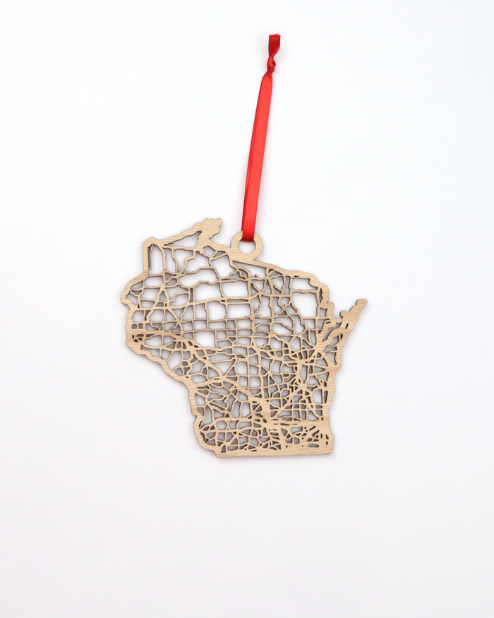 Wisconsin Wood Ornament