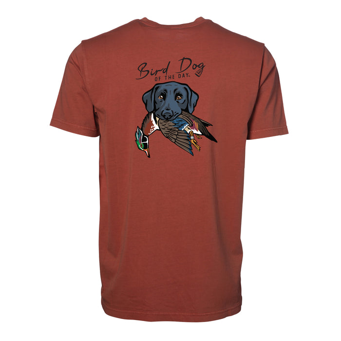 Black Lab with a Wood Duck / Red Clay / XS